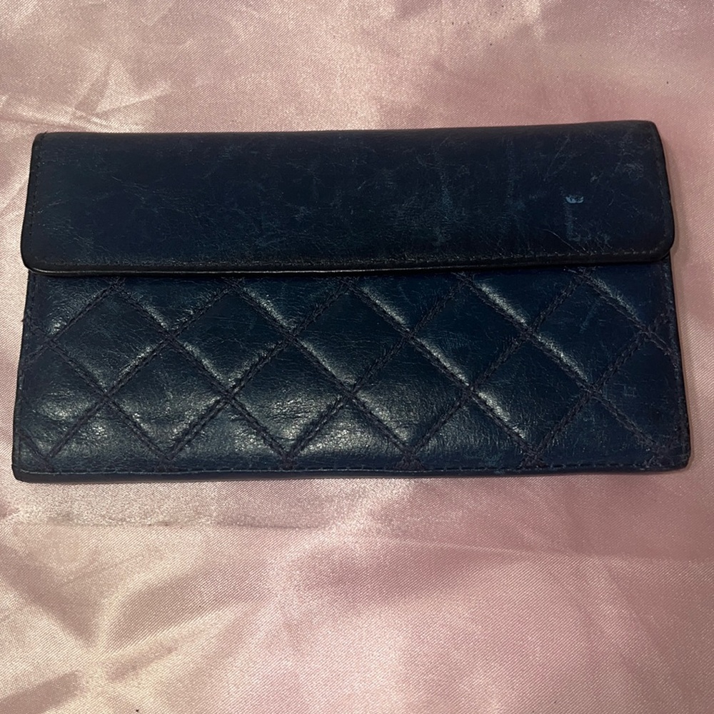 BURTONS navy leather wallet
